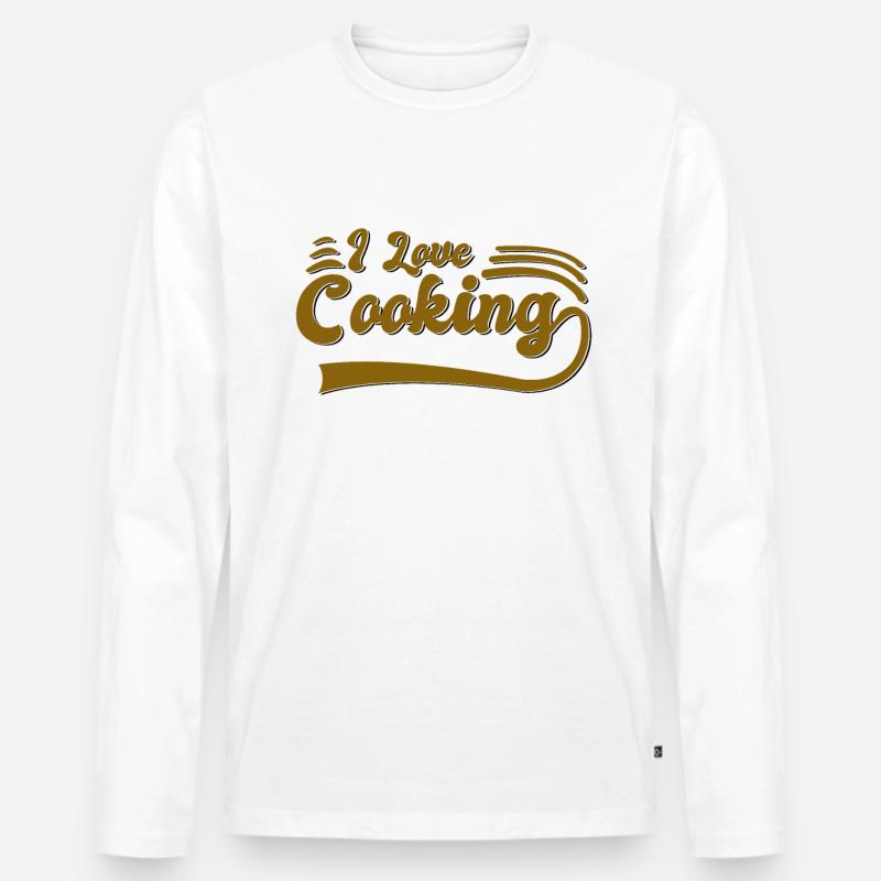 I love cooking - Männer Premium Bio Langarmshirt - Weiß