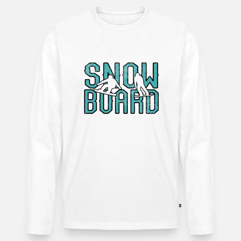 Snowboard - Männer Premium Bio Langarmshirt - Weiß
