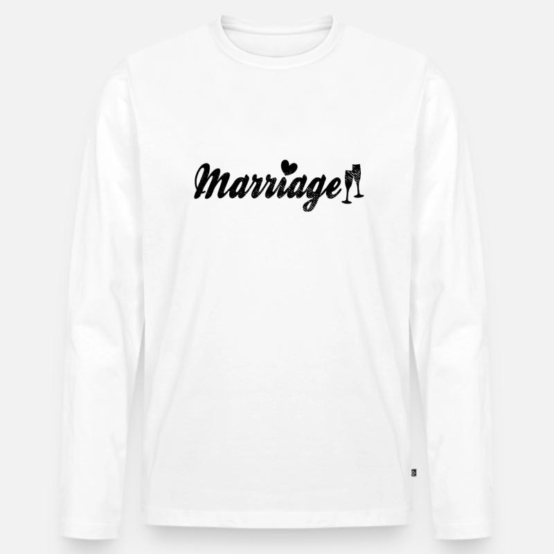 Ehe Hochzeit Schriftzug - Männer Premium Bio Langarmshirt - Weiß