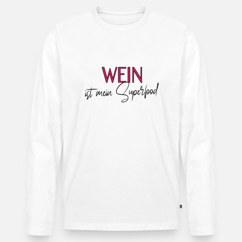 cooler Wein Spruch - Männer Premium Bio Langarmshirt - Weiß
