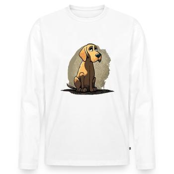 Chien dans le style comique - T-shirt manches longues Premium bio Homme - blanc - Devant - Nico (187cm)