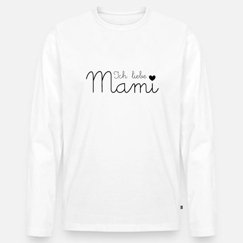 Ich liebe Mami - Männer Premium Bio Langarmshirt - Weiß