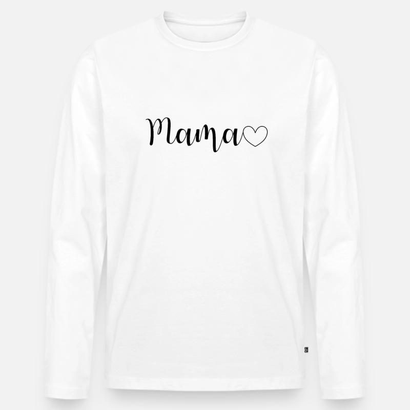 Mama Schriftzug - Männer Premium Bio Langarmshirt - Weiß