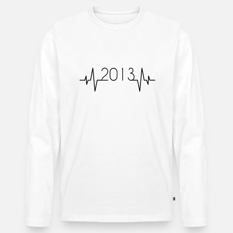 2013 Herzschlag - Männer Premium Bio Langarmshirt - Weiß