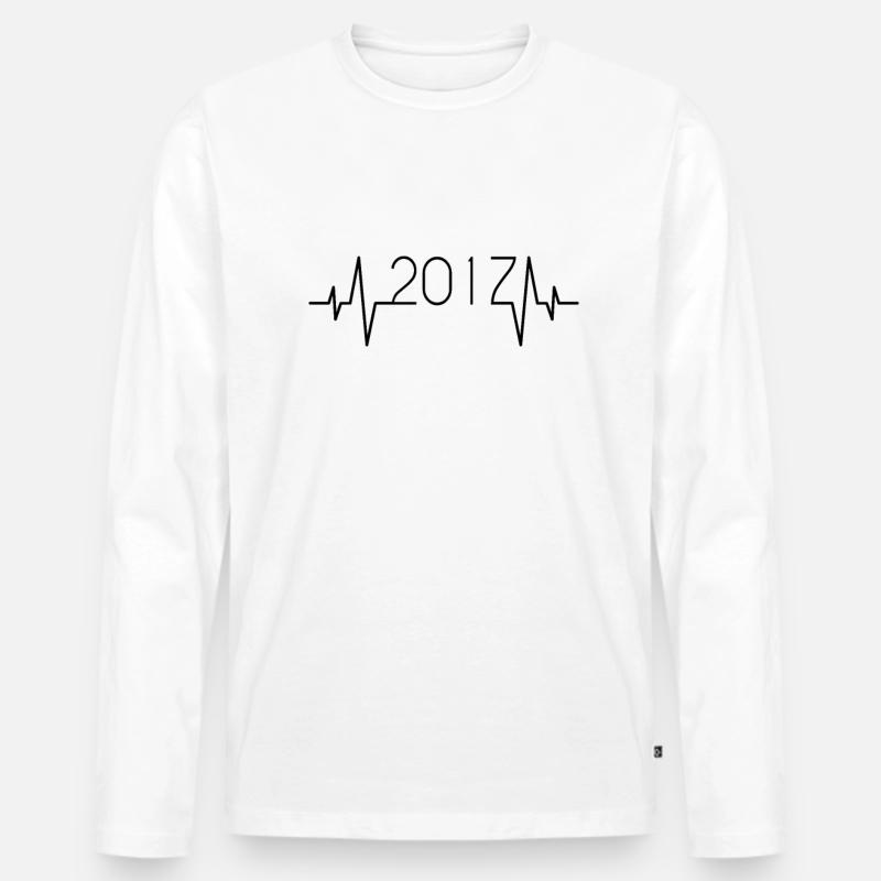 2017 Herzschlag - Männer Premium Bio Langarmshirt - Weiß