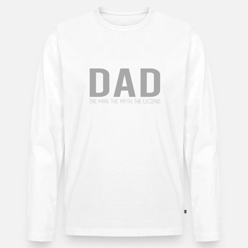 dad legend myth - Männer Premium Bio Langarmshirt - Weiß