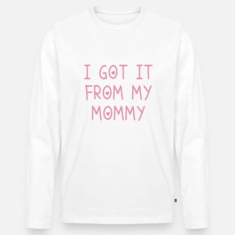 Von Mama Geschenk - Männer Premium Bio Langarmshirt - Weiß