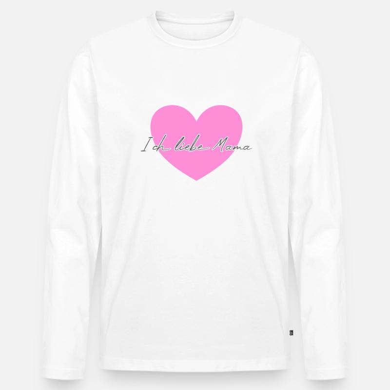 Ich liebe Mama - Männer Premium Bio Langarmshirt - Weiß