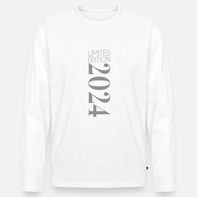 Limited Edition 2024 - Männer Premium Bio Langarmshirt - Weiß
