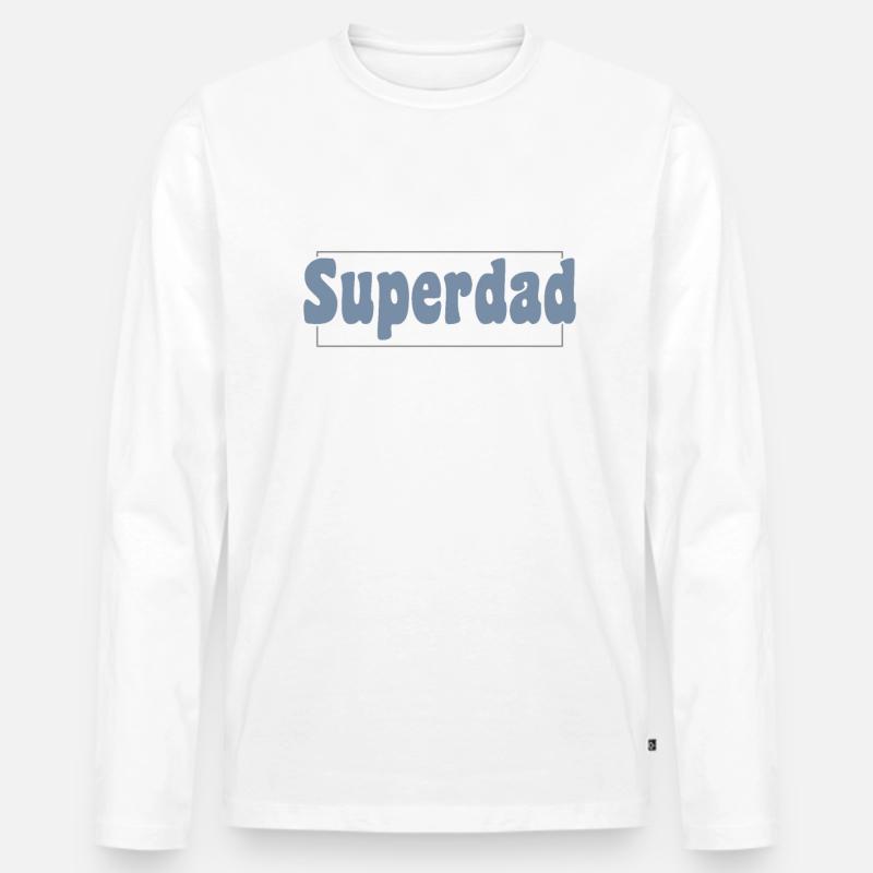 Superdad - Männer Premium Bio Langarmshirt - Weiß