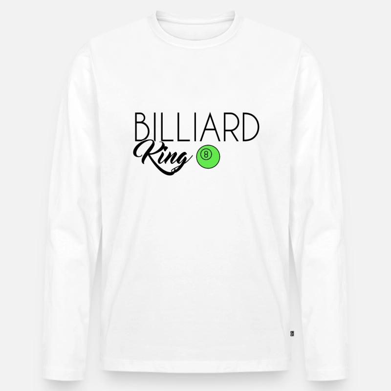Billiard King - Männer Premium Bio Langarmshirt - Weiß