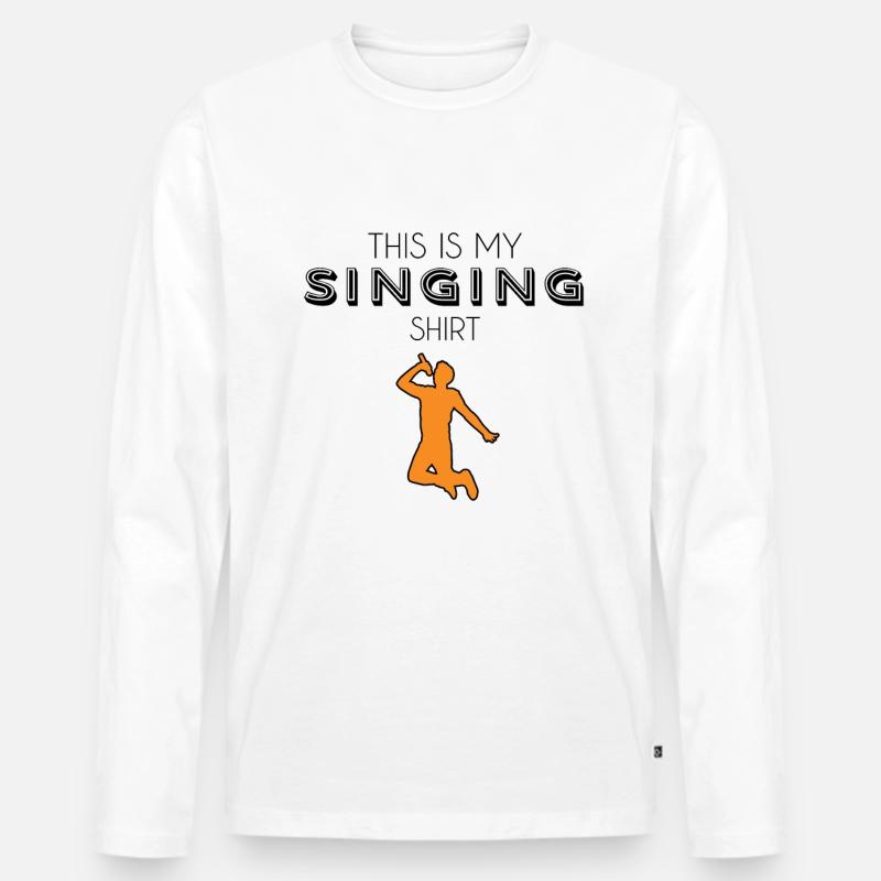 Singen shirt - Männer Premium Bio Langarmshirt - Weiß