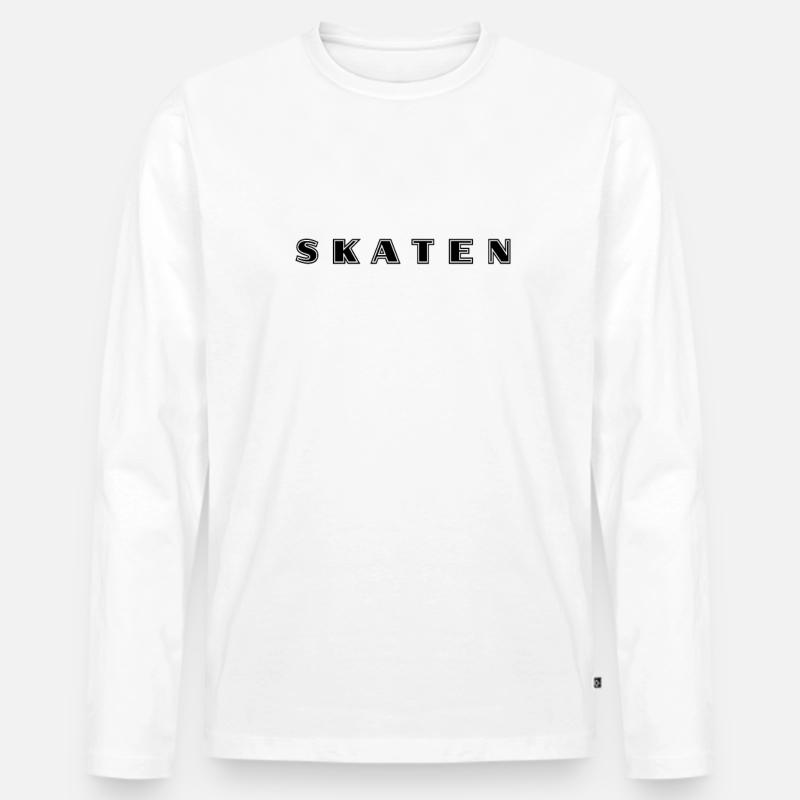 Skating Schriftzug - Männer Premium Bio Langarmshirt - Weiß
