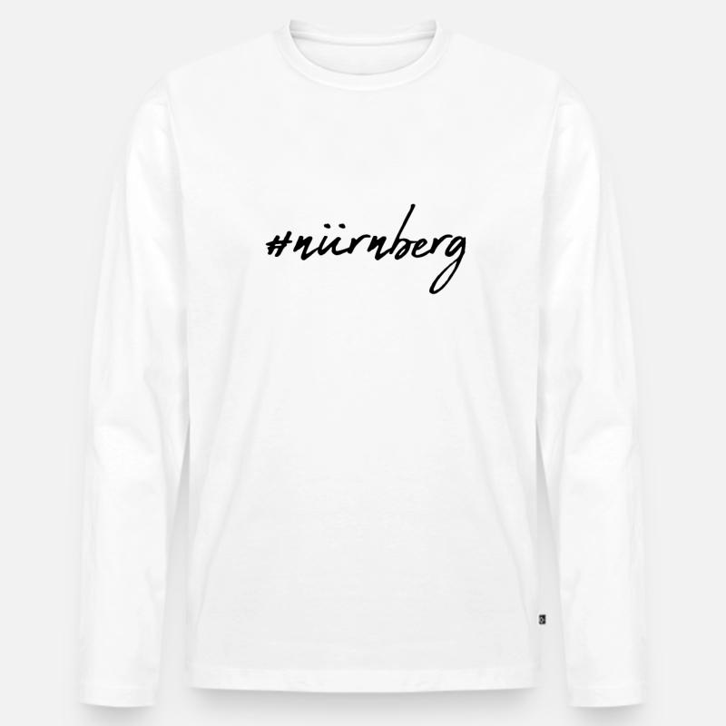 Nürnberg - Männer Premium Bio Langarmshirt - Weiß
