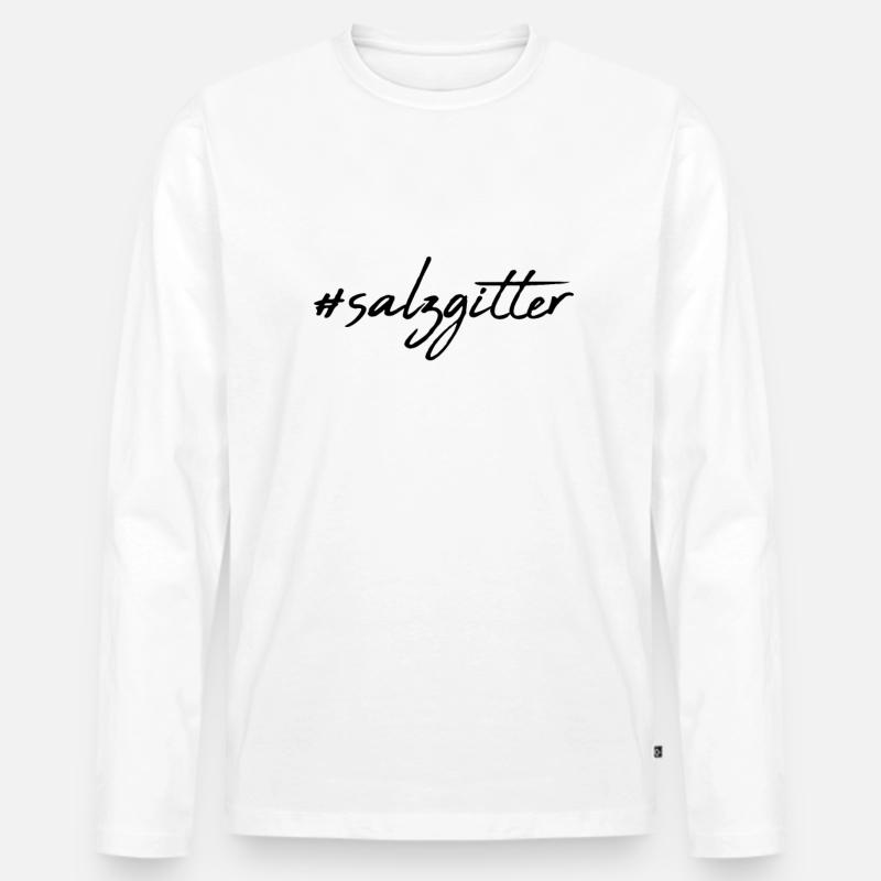 Salzgitter - Männer Premium Bio Langarmshirt - Weiß