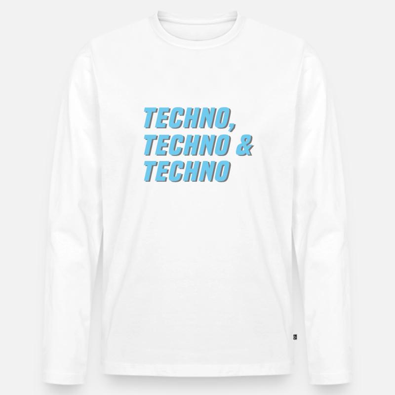 Techno Techno Techno - Men's Premium Organic Long Sleeve Shirt - white