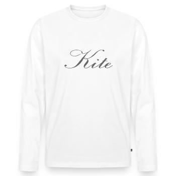 kite - Men's Premium Organic Long Sleeve Shirt - white - Front - Nico (187cm)