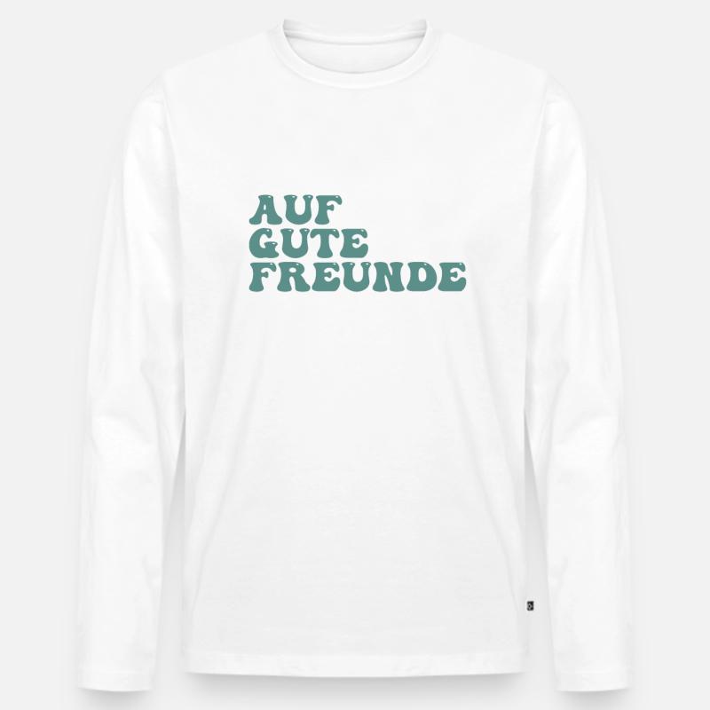 Auf gute Freunde - Männer Premium Bio Langarmshirt - Weiß