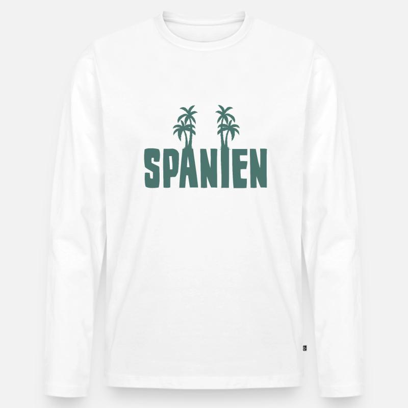 Spanien Urlaub - Männer Premium Bio Langarmshirt - Weiß
