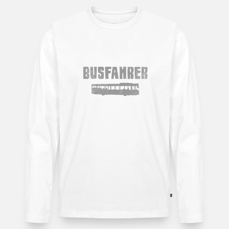 Busfahrer - Männer Premium Bio Langarmshirt - Weiß