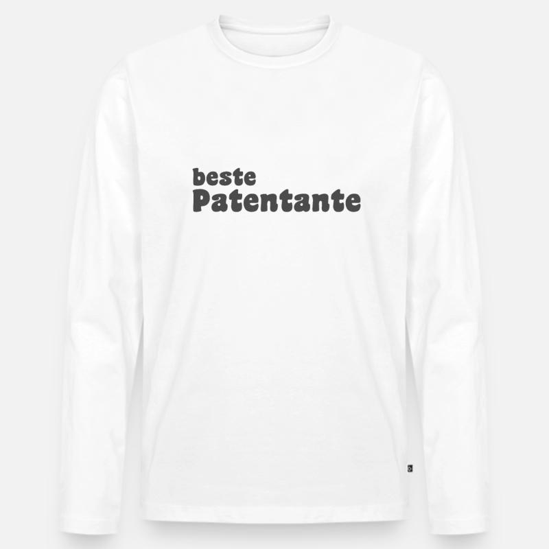 beste Patentante - Männer Premium Bio Langarmshirt - Weiß