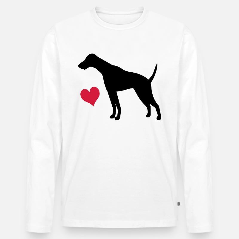 Dobermann - Männer Premium Bio Langarmshirt - Weiß