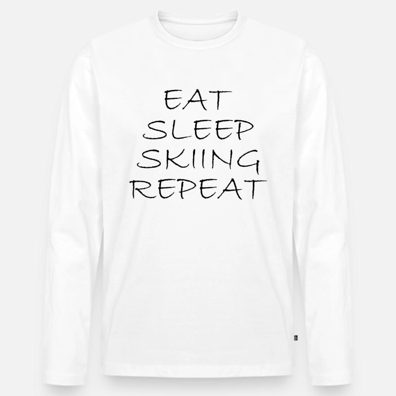 Skiing - Männer Premium Bio Langarmshirt - Weiß