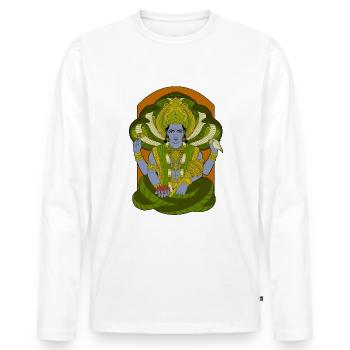 Dieu hindou - Vishnu - T-shirt manches longues Premium bio Homme - blanc - Devant - Nico (187cm)