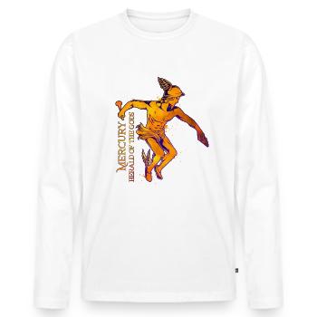 Messager des Dieux - Mercure - T-shirt manches longues Premium bio Homme - blanc - Devant - Nico (187cm)