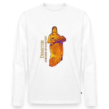 Déesse de la moisson - Déméter - T-shirt manches longues Premium bio Homme - blanc - Devant - Nico (187cm)