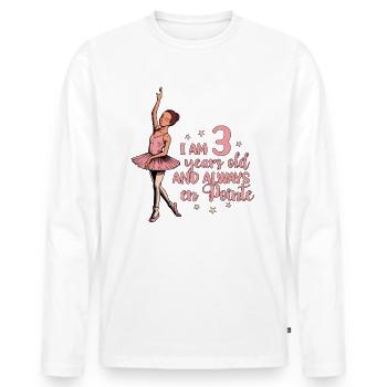 J’ai 3 ans et toujours en pointe - Ballerina - T-shirt manches longues Premium bio Homme - blanc - Devant - Nico (187cm)
