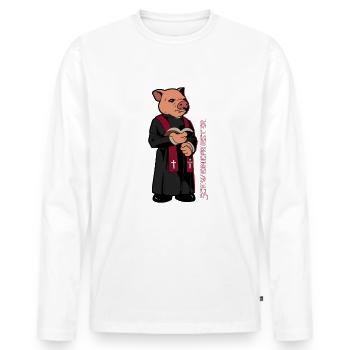 Pig Priests - Men's Premium Organic Long Sleeve Shirt - white - Front - Nico (187cm)
