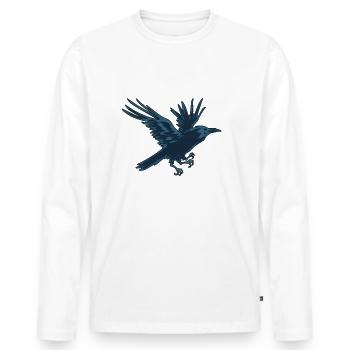 Figure shinto japonaise Yatagarasu - T-shirt manches longues Premium bio Homme - blanc - Devant - Nico (187cm)