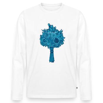 Blumenstrauß - Männer Premium Bio Langarmshirt - Weiß - Vorne - Nico (187cm)