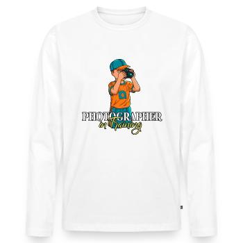 Fotografieren - Fotograf im Training - Männer Premium Bio Langarmshirt - Weiß - Vorne - Nico (187cm)