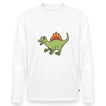 Kawaii Spinosaurus - Men's Premium Organic Long Sleeve Shirt - white - Front - Nico (187cm)