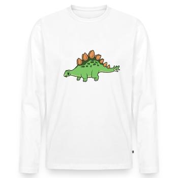 Kawaii Stegosaurus - T-shirt manches longues Premium bio Homme - blanc - Devant - Nico (187cm)