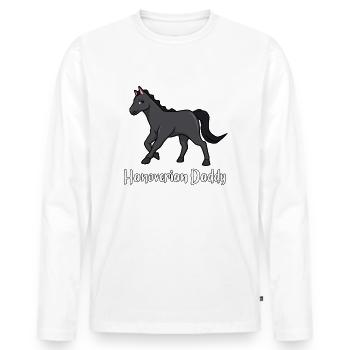 Horse lovers - Hanoverian Daddy - Men's Premium Organic Long Sleeve Shirt - white - Front - Nico (187cm)