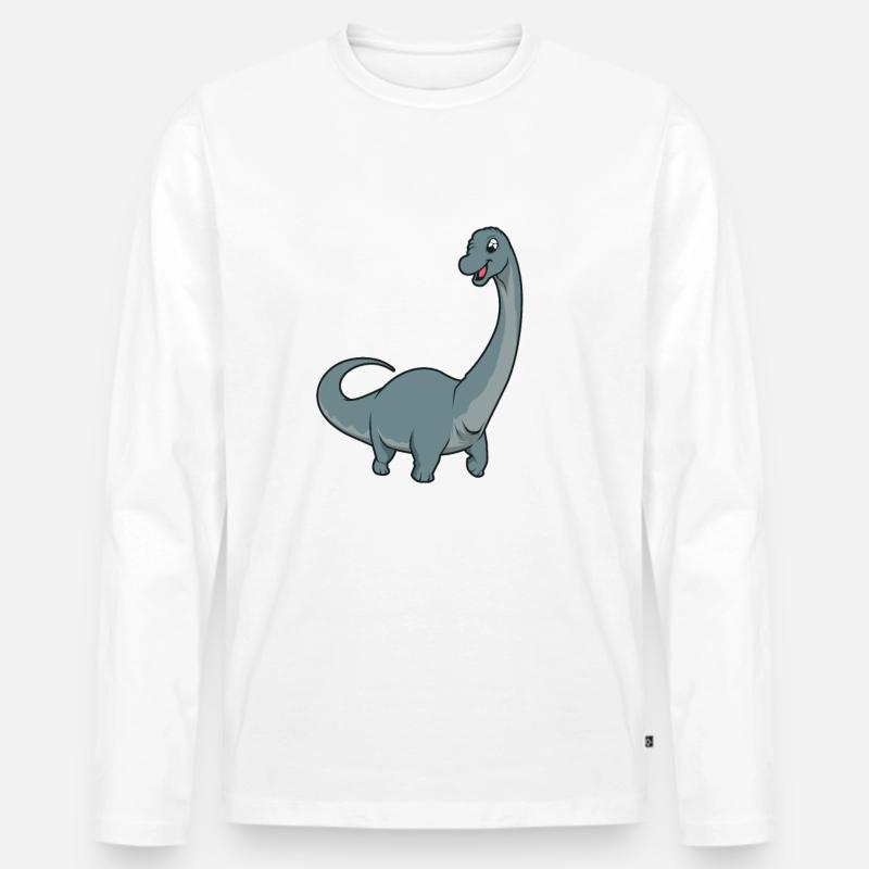 Kawaii Brachiosaurus - Männer Premium Bio Langarmshirt - Weiß