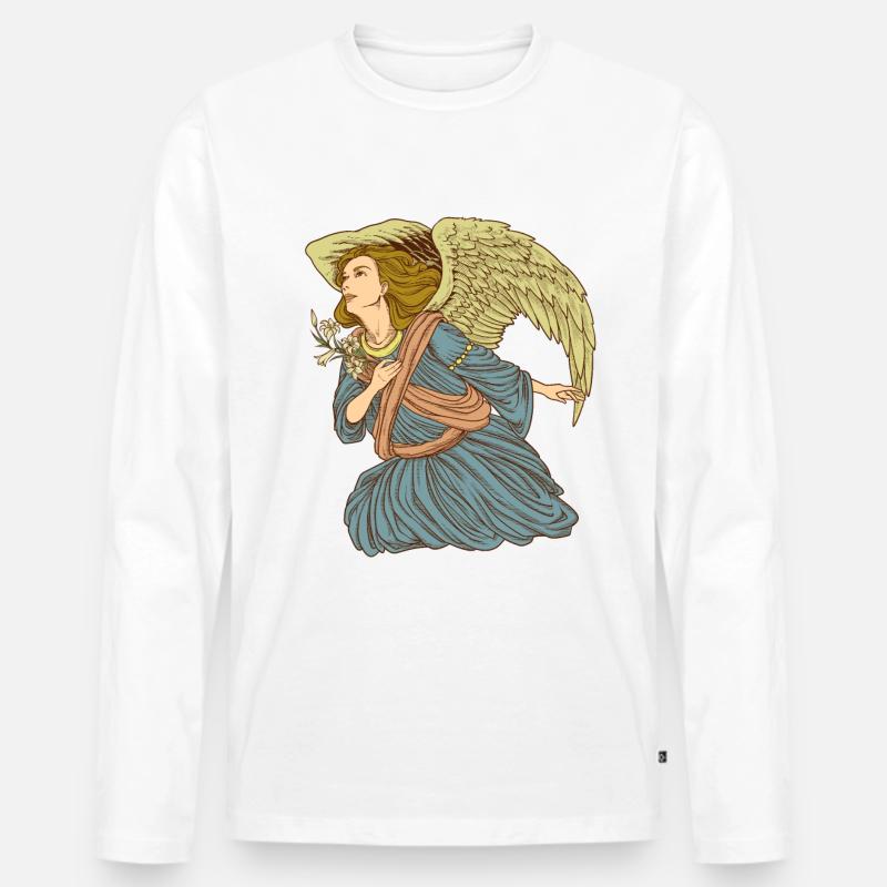 Erzengel Gabriel - Männer Premium Bio Langarmshirt - Weiß