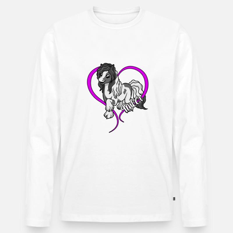 Pferdeliebhaber - Tinker - Männer Premium Bio Langarmshirt - Weiß