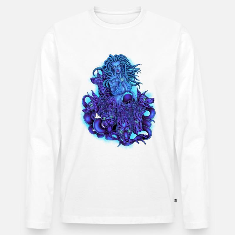 Mitologia greca - Scilla - Maglia a manica lunga ecologica premium da uomo - bianco