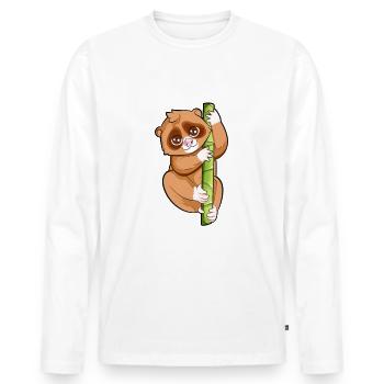 Kawaii Lori - Männer Premium Bio Langarmshirt - Weiß - Vorne - Nico (187cm)