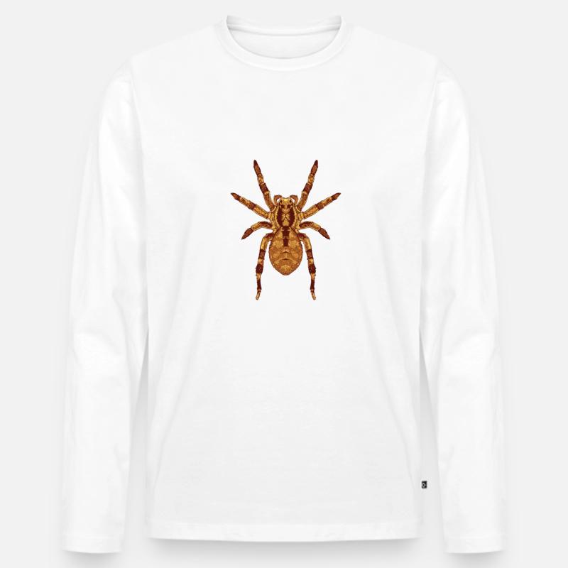 Zeichnung einer Nosferatu Spinne - Männer Premium Bio Langarmshirt - Weiß