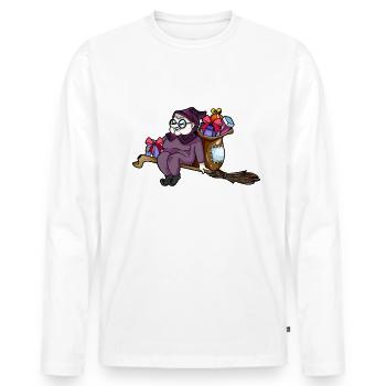 Monter sur le balai - Befana - T-shirt manches longues Premium bio Homme - blanc - Devant - Nico (187cm)