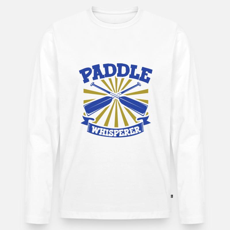 Paddelflüsterer - Drachenboot - Männer Premium Bio Langarmshirt - Weiß