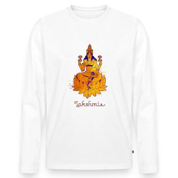 Hindu God - Lakshmi - Men's Premium Organic Long Sleeve Shirt - white - Front - Nico (187cm)