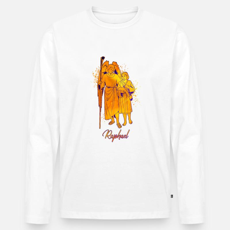 Erzengel Raphael - Männer Premium Bio Langarmshirt - Weiß