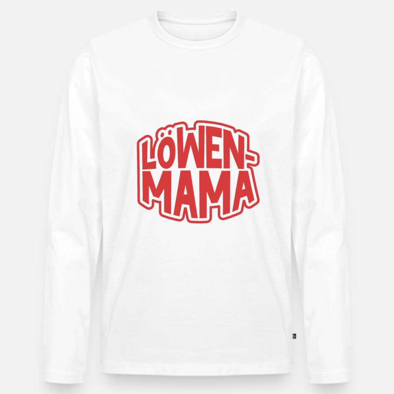 Löwenmama - Männer Premium Bio Langarmshirt - Weiß