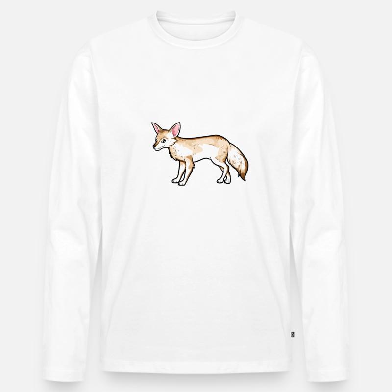 Zeichnung eines Blassfuchs - Männer Premium Bio Langarmshirt - Weiß